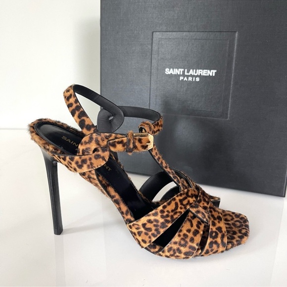 NEW IN BOX AUTHENTIC YSL LEOPARD HEELS - Picture 6 of 14